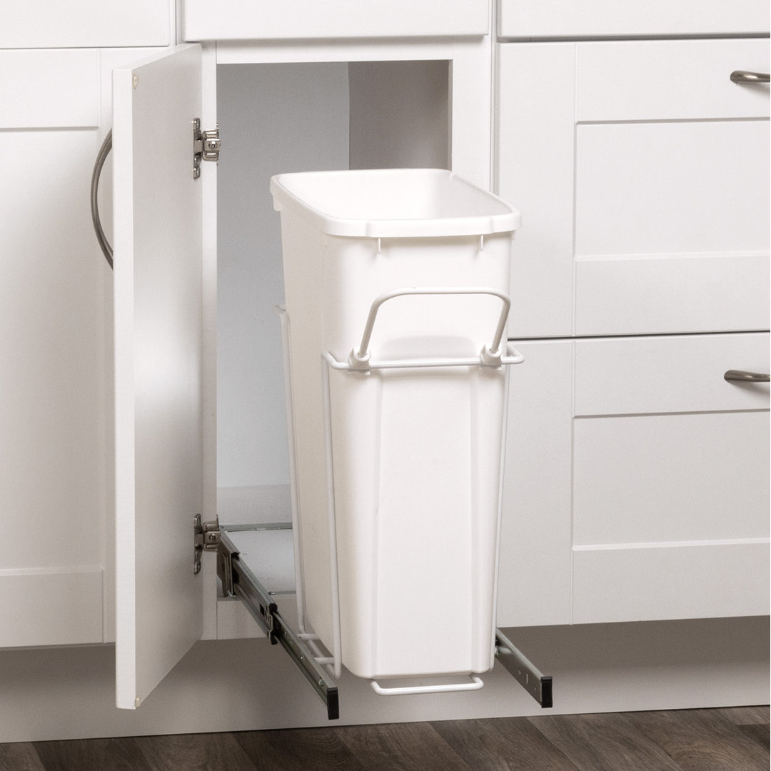 Real Solutions RS-PSW9-1-20-W 20 Qt. Pull Out Trash Can